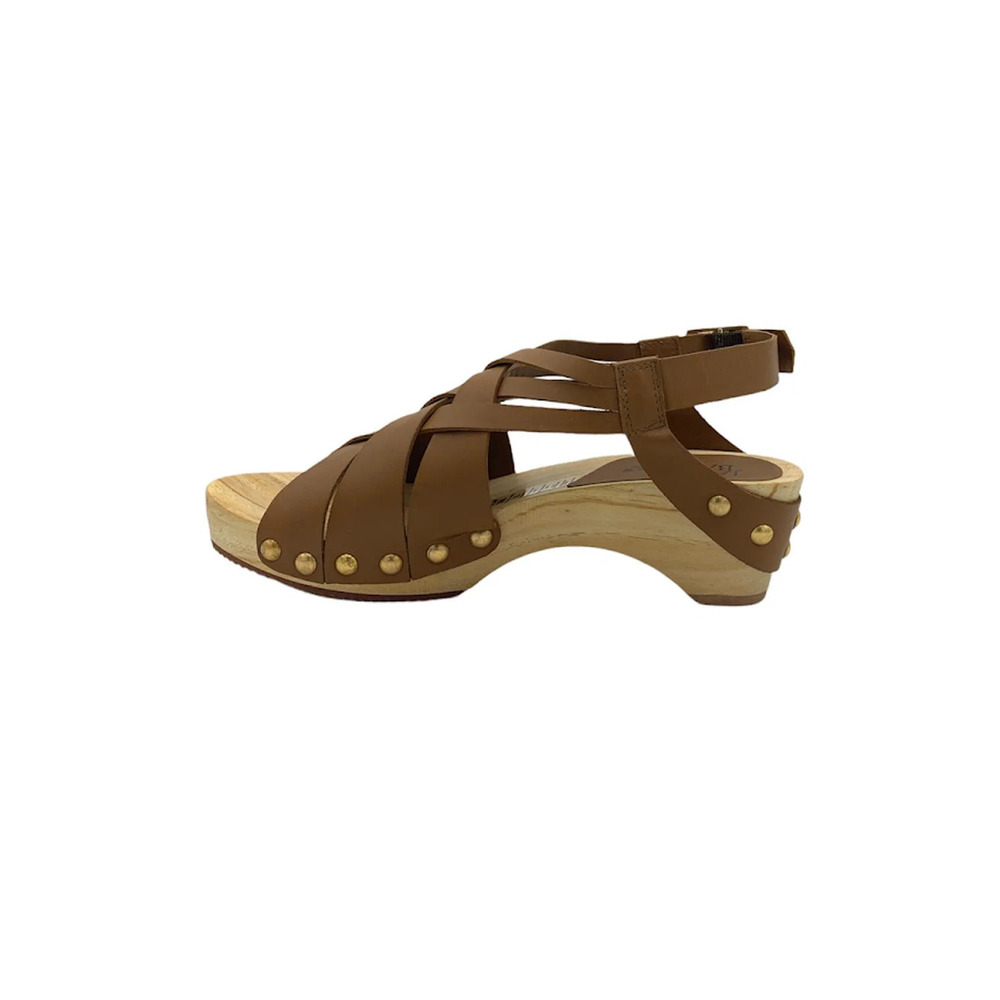 Jax & Bard Leather Wooden Clogs Jewell Luggage Tan - Medium - Picture 3 of 5
